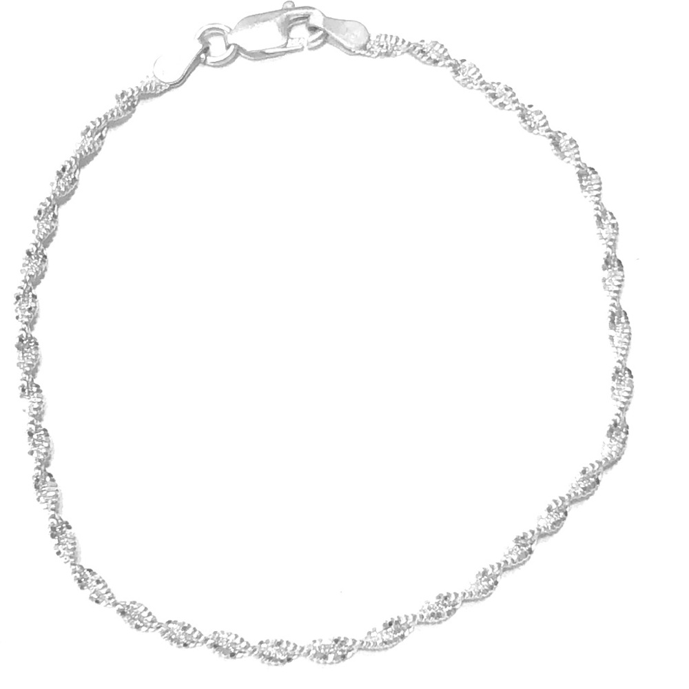 Ladies Twisted Chain Italian Silver Bracelet